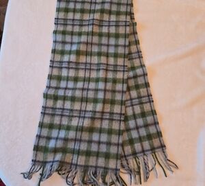 Women's Plaid Green and Gray Scarf